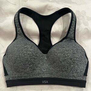 Victoria’s Secret Black and Gray Adjustable Strap Sports Padded Bra VSX 32D